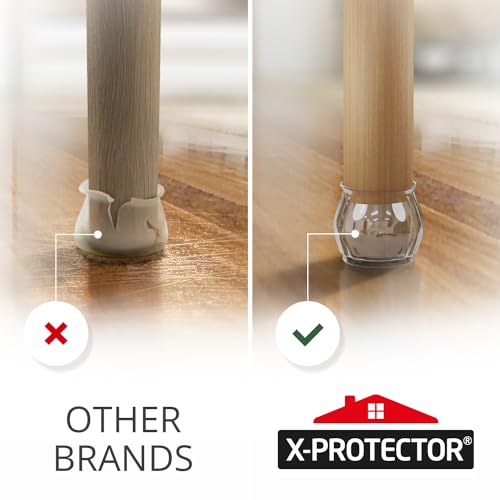 X-Protector Silicone Chair Leg Floor Protectors 16 PCS with Non-Slip Bottom - size: 16 1.4" - 1.8"
