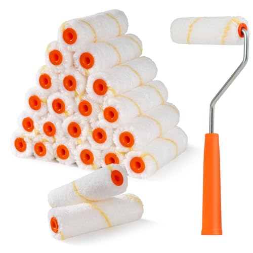 24 Pack Microfiber Paint Roller 4 Inch, 3/8 Inch Nap - size: 4 Inch,24 Pack
