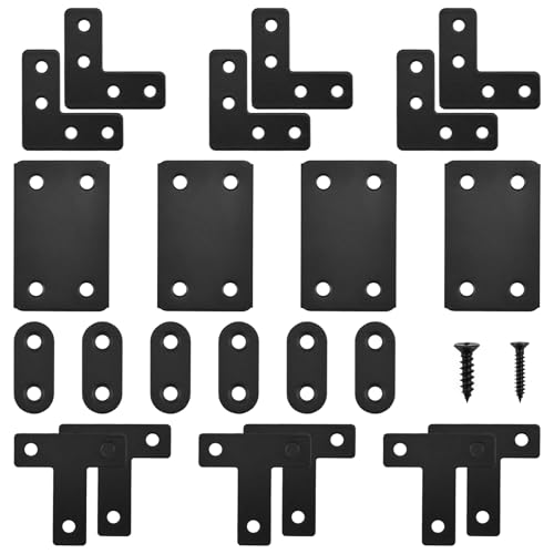 22 Pack Stainless Steel Fixing Flat Bracket Set