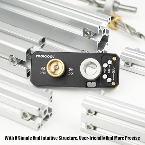 TOOLCOOL Aluminum Profile Drill Guide Access Hole Drill Jig With M6 And M8 Step Drill Bits For 20 30 40 Series European Standard Aluminum Extrusion Profile - New Upgrade