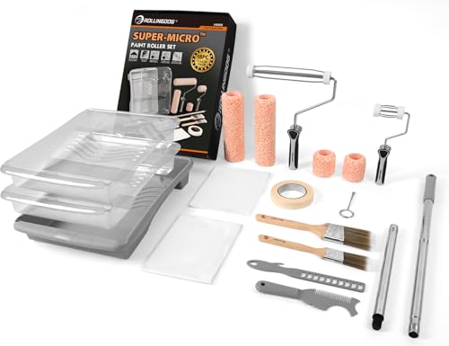 ROLLINGDOG Paint Roller kit with Extension Pole - color: 3" &9" paint roller kit