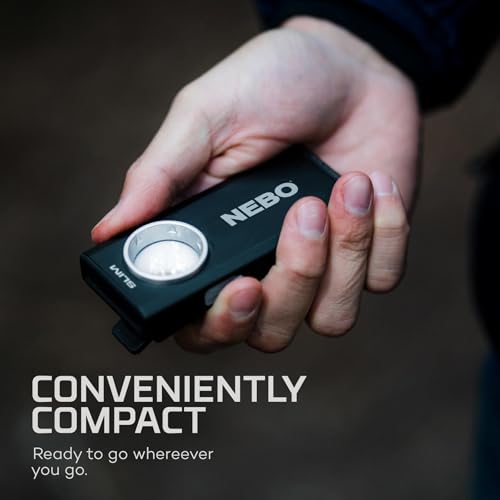 NEBO SLIM Pocket Flashlight | 500 Lumens, Rechargeable Mini EDC Work Light, Magnetic Base & Dimmable Brightness, Durable & Water Resistant, Includes Charging Cable — Black - style: 500 Lumens - Black