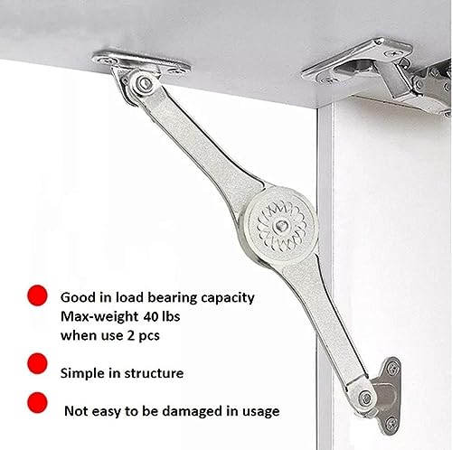 [4-Pack] Heavy Duty Lid Stay Hinges QBOSO Folding Lid Support Hinge,Perfect for Cabinet,Closet,Wardrobe or Toy Box 110 Degree Heavy Duty Style - color: Ferrari 4pcs