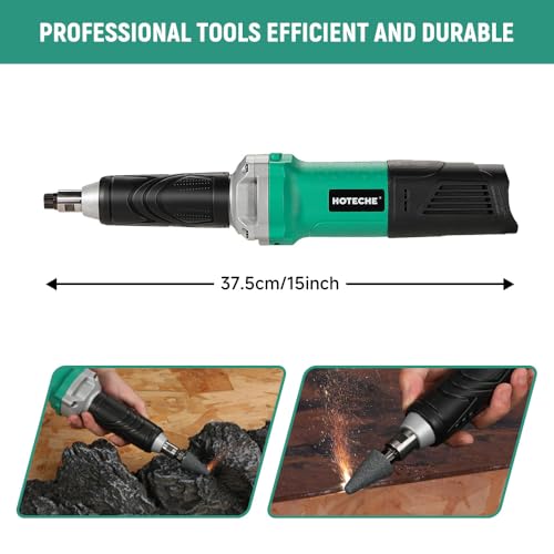 Hoteche 1/4-Inch Electric Die Grinder 6-Amp Heavy Duty Compact High-Speed Rotary Die Grinder Tool for Precision Grinding, Cutting, and Polishing