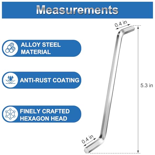Garbage Disposal Wrench, Garbage Disposal Unjamming Allen Wrench Key Tool Compatible with Insinkerator Garbage Disposals (Silver)