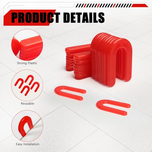 200 Horseshoe Tile Spacers, 1/8-Inch U-Shaped Plastic Spacers for Tile Leveling System Floor Wall Tile Installation - size: 1/8"-200 Pcs