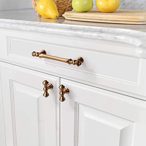 Asidrama 10 Pack 5 Inch(128mm) Champagne Bronze Kitchen Cabinet Handles,Brushed Brass Cabinet Pulls Kitchen Cabinet Hardware for Cupboard Gold Drawer Pulls - color: Champagne Bronze, size: 5" Hole Center, style: 10 Pack