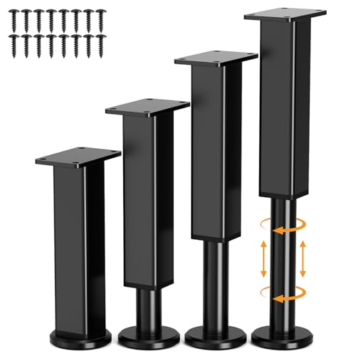 Furniture Legs 4 Pcs, Adjustable Metal Replacement Feet, 7.2-12.5 in - size: 7.2-12.5 inch