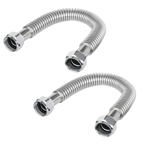 2piece EFIELD Flexible SS Corrugated Hose Connector,3/4" FIP x12"Length - size: 12"L(3/4" FIP)