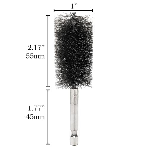 Quadruple Wire Twist Professional ID Copper Tube Pipe Cleaner for Fittings 6pcs, 1” Pipe Cleaning Brush Set, Stainless Steel Wire Bore Brushes for Power Drill, 1/4 Inch Hex Shank - style: 1"