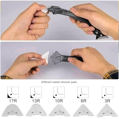 Caulk Gun Kit for 10oz Caulk Tubes – Silicone Caulking Gun, Caulk Remover, Sealant Finishing Tool & Grout Scraper – 10:1 Thrust Ratio for Precision Home and Outdoor Repairs