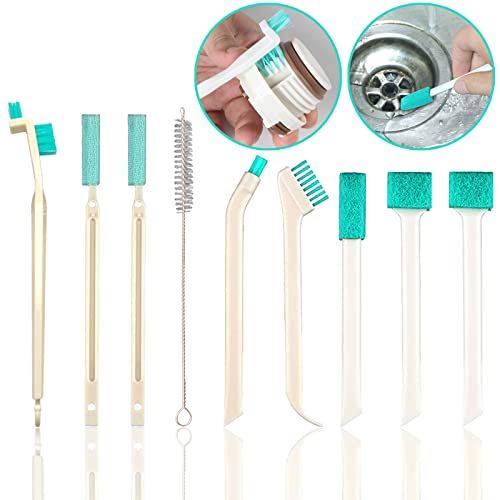 Small Household Cleaning Brushes by ELEMGULY,9 Pcs Crevice Brush for Hole, Gap, Corner, Space, Micro Crevice Scrub Cleaner Tool for Bottle, Keyboard, Window, Door Track