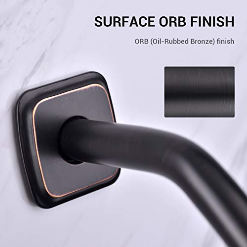 Angled Shower Arm with Flange, 6-Inch Stainless Steel Replacement Extension Tube for Top Shower Head, Wall Mounted, Oil Rubbed Bronze - color: Oil Rubbed Bronze