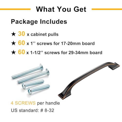 30 Pack Oil Rubbed Bronze Cabinet Pulls 3 Inch Drawer Pulls 8222 - color: Oil Rubbed Bronze, size: 3 Inches, style: 30 Pack Arch Pull
