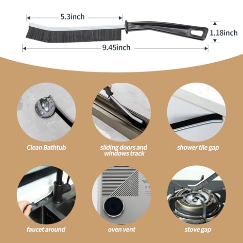 7 Pcs Hard Bristle Crevice Cleaning Brush, Multifunctional Grout Cleaner Brush, Thin Gap Cleaning Brush Set, Small Cleaning Tools for Household Use, Kitchen, Bathroom, Toilet, Window Track,Tight Space