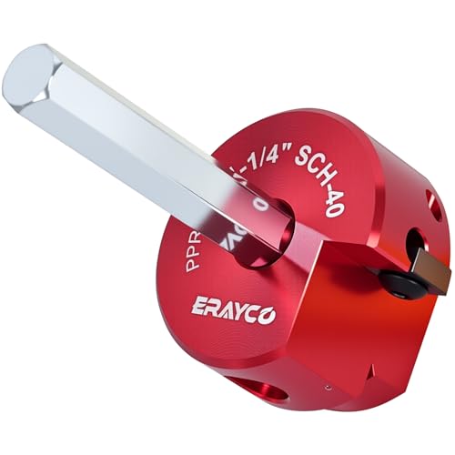 Erayco 1-1/4" PVC Pipe Reamer, Plastic Pipe Fitting Reamer Tool, Fit into Standard 1/2" Drills, PVC Fitting Saver for SCH40 PVC CPVC ABS Pipe (1-1/4 Inch) - size: 1-1/4 Inch