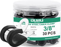 OURU 30pcs 3/8 Inch Stainless Steel Cable Clamps,Rubber Coated Cushioned Insulated Cable Clamp,Automotive Cable Wire Clamps,Pipe Clamps,Metal Clamp for Tube,Lines,Wire Cord Installation(Black,10mm) - size: 30pcs - 3/8"