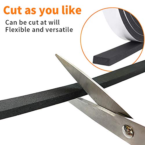 Weather Stripping Door Seal Strip for Doors and Windows, 1In x 1/8In X 33Ft Foam Insulation Tape Self Adhesive,Sound Proof,Weatherstrip,Pipe Cooling, Air Conditioning Seal Strip - size: 1 in x 1/8 in x 33 ft
