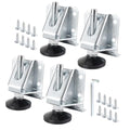 POWERTEC Leveling Feet 4PK, Heavy Duty Adjustable Furniture Leg Levelers with Nylon Foot, Screws & Lock Nuts for Workbenches, Cabinets, Tables & Shelving (71136) - size: Set of 4, style: Leg Leveler
