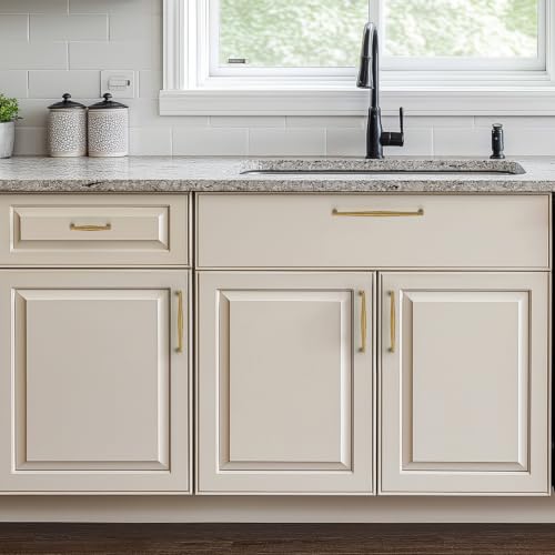 Ravinte Antique Brass Cabinet Handles Solid Handles,3-1/2 Inch,10 Pack - color: Antique Brass, size: 3-1/2 Inches Hole Center
