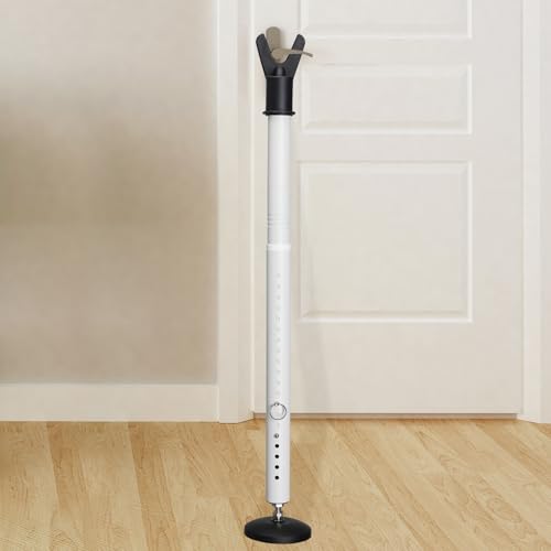 Door Security Bar, 1.25Inch Diameter Heavy Duty Security Bar with Large Rubber Base, Door Stopper for Apartment Hotel Home Travel Screen Door(1 Pack,White) - color: White