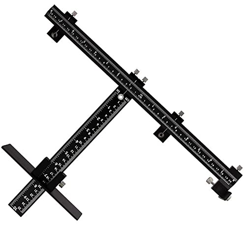 Joywayus Aluminum Alloy Cabinet Hardware Jig Drill Punch Locator Guide Adjustable Template Woodworking for Fast and Accurate Installation of Door and Sleeve Drawer Pull Front Knobs Pulls Handles - color: Black-aluminum