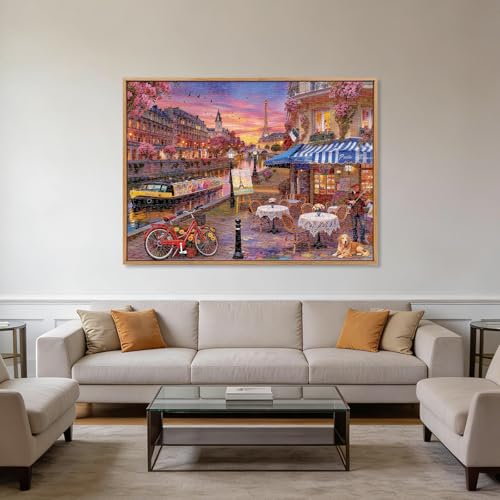 Paris Street Puzzles for Adults 1000 Pieces - color: Romantic Paris Evening