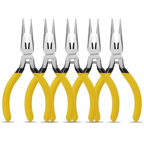 BOOSDEN 5 Inch Small Needle Nose Pliers Set, 5 Pack Jewelry Pliers - size: 5''-5 pack
