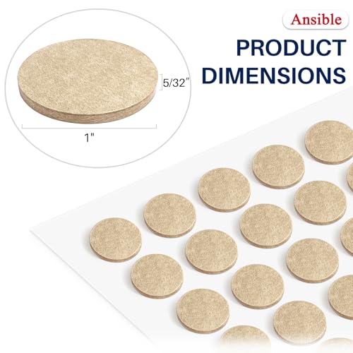 Ansible Felt Furniture Pads Chair Leg Floor Protectors 1" 60PCS - size: 60 PCS 1" Beige, Round