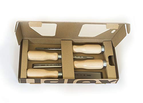 Narex Chisel Set 4 Pieces (8/10/16/32) - color: Natural Lacquered