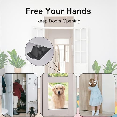 Heavy Duty Door Stopper - 2 Pack Rubber Non-Marring Door Stop for Large Gaps, 2Inch Tall Height Floor Mounted Doorstop with Strong Support for Home & Commercial Use