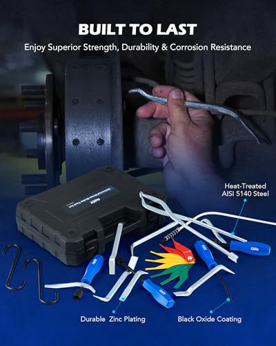 OMT 17pc Drum Brake Tool Kit with Spring Compressors and Adjusting Spoons
