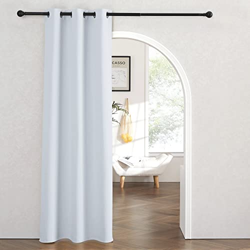 RYB HOME Blackout Curtains for Bedroom Closet Living Room Nursery Dining - color: Greyish White, size: 60"W x 90"L (Pack of 1)