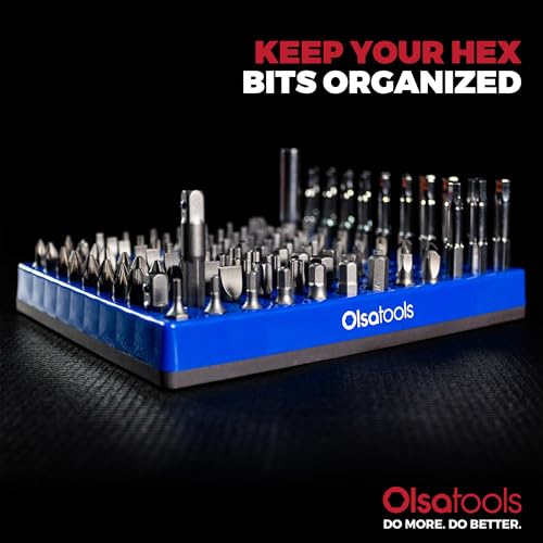 Olsa Tools Extra Large Hex Bit Organizer - Magnetic Base Tool Organizer - Screwdriver Bit Holder for Shop and Garage - Durable Construction - Professional Grade (Blue, XL - 1pc) - Part 1783 - color: Blue, size: XL - 1pc