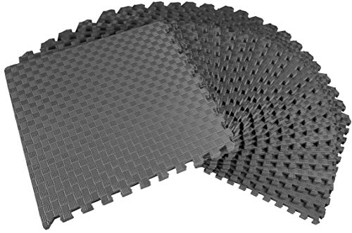 BalanceFrom Puzzle Exercise Mat 1 Thick, EVA Interlocking Foam Floor Tiles - color: Grey, style: One Inch Thick, 72 Square Feet