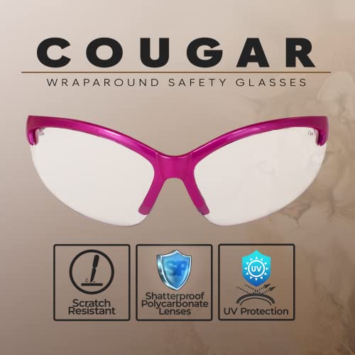 Global Vision Safety Shop Glasses - color: Pink Frame/Clear Lens