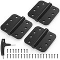 KOLET Self Closing Door Hinges, 4 x 4 Inches, Matte Black, 3 Pack - color: Matte Black