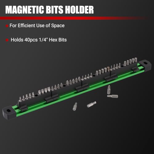EMENTOL 4-Piece Magnetic Socket Organizer Kit, 1/4'' 3/8'' 1/2'' Drive - size: 4-Piece Set