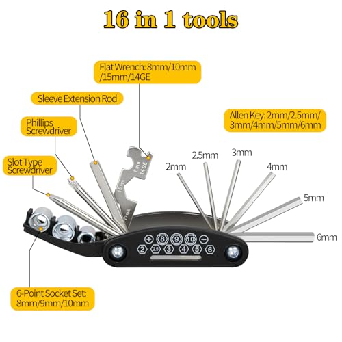 Bike Repair Kit, Bike Tire Repair Tool Kit for Mountain Bike and Road Bike - size: Multi-Tool+Tire Repair Kit