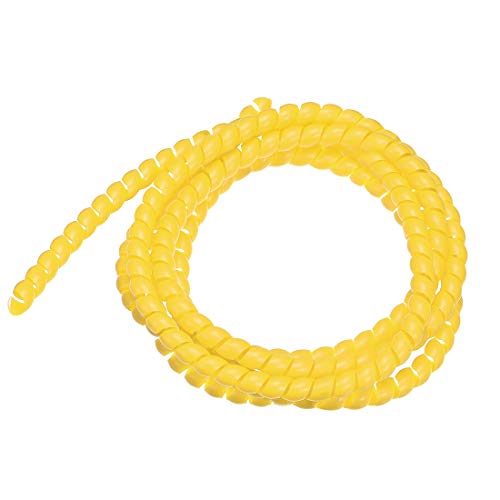 uxcell Flexible Spiral Tube Wrap Cable Management Sleeve 8mm X 10mm Computer Wire Manage Cord 2 Meters Length Yellow - color: Yellow