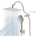 Hibbent All Metal cUPC Certified High Pressure Rainfall 10'' Shower Head - color: Brushed Nickel, style: Square 10''