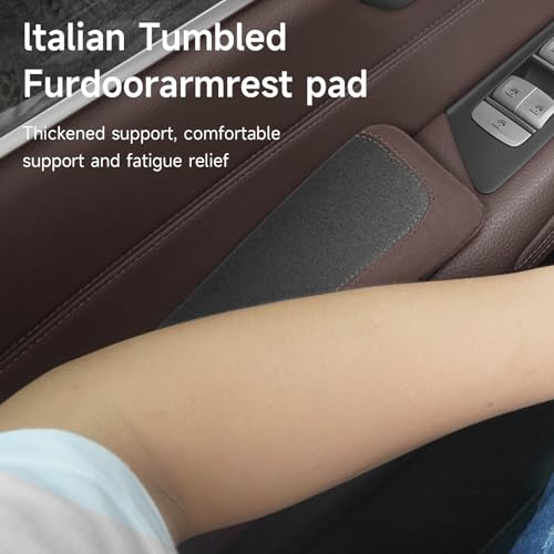 Alcantane Elbow Rest: Memory Foam Support for Car Legs and Knee, Anti-Fatigue - color: Brown left hand pad