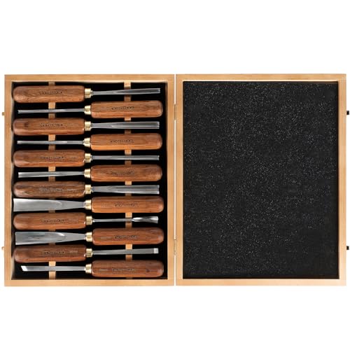 12-Piece Wood Carving Chisel Tools Set, Sharp CR-V Steel Blades - size: 12PCS Carving Chisel