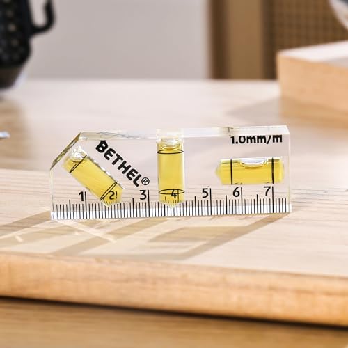 BETHEL Small Level Mini Bubble 90°/180° Magnetic Pocket SpiritLevel 4Inch | Shatterproof Cross Check Pocket Level Picture HangingLevels Tools for Machinist,Construction & Household - color: Yellow