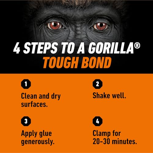 Gorilla Ultimate Waterproof Wood Glue, Natural Color, 18 oz - size: 18oz, style: 1 Pack Bottle