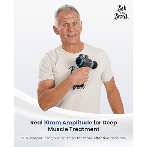 BOB AND BRAD C2 Plus Massage Gun with Heat, Deep Tissue Percussion FSA Massager Gun for Athletes & Pain Relief, Electric Handheld Back Neck Shoulder Muscle Massager, HSA Eligible Gift - color: Onyx Black