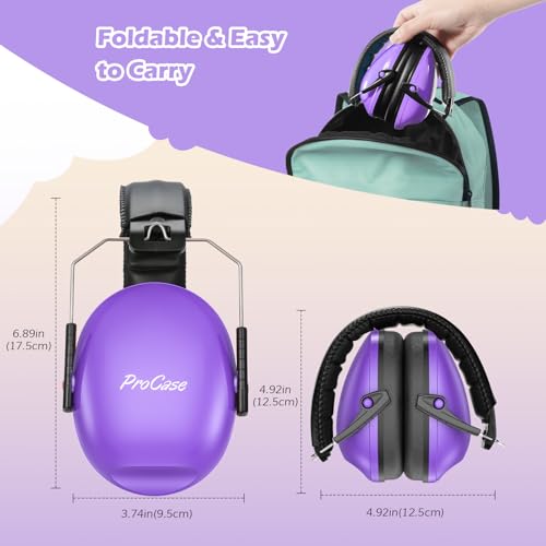ProCase Noise Cancelling Headphones for Kids/Toddlers SNR 27dB Ear Muffs - color: Purple