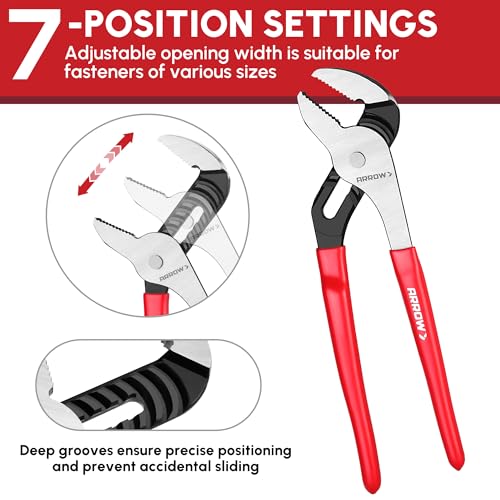 ARROW Groove Joint Pliers, 10" Adjustable Water Pump Pliers - size: 10"