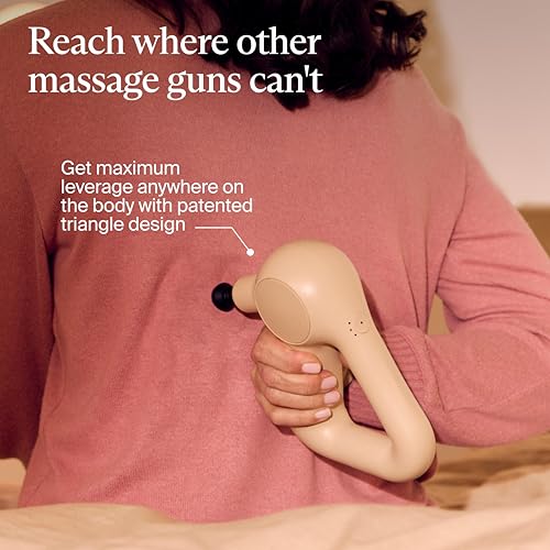 TheraGun Relief by Therabody - Easy-to-Use, Comfortable & Light Handheld Percussion Massage Gun for Everyday Pain Relief Massage Therapy in Neck, Back, Leg, Shoulder and Body (Sand) - color: Sand - 3 Attachments