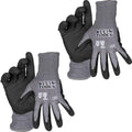 KLEIN TOOLS 60584 Work Gloves, Knit Dipped Cut Resistant ANSI A2 Nitrile Coated Gloves, HPPE Fabric, Touchscreen Capable, Medium, 2-Pair - size: Medium